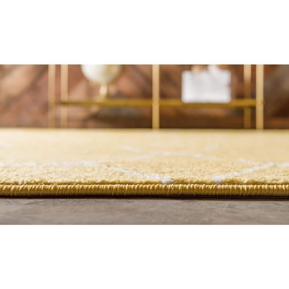 Unique Loom 5' 0 x 8' 0 Trellis Frieze Geometric Yellow Area Rug