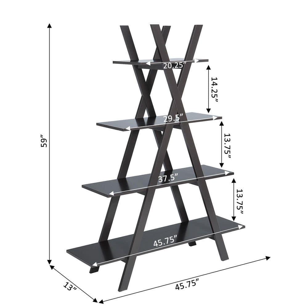 Convenience Concepts Oxford "A" Frame Bookshelf, Espresso