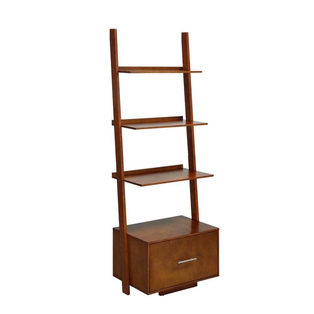 Convenience Concepts American Heritage Ladder Bookcase with File Drawer-Finish:Cherry