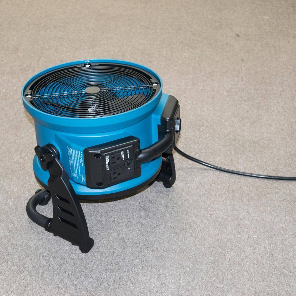 XPOWER Blue Industrial Axial Air Mover Blower Fan with Variable Speed Control