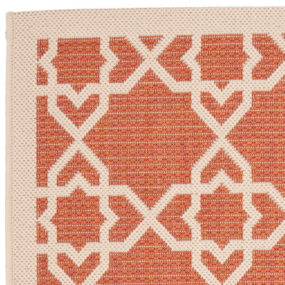 SAFAVIEH Courtyard Carol Geometric Indoor/Outdoor Area Rug, 2' x 3'7", Terracotta/Beige