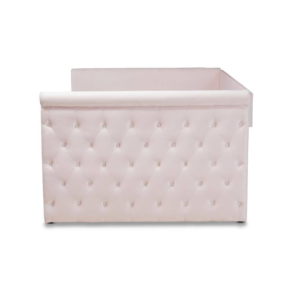 Amaya Velvet Daybed with Trundle - Baxton Studio