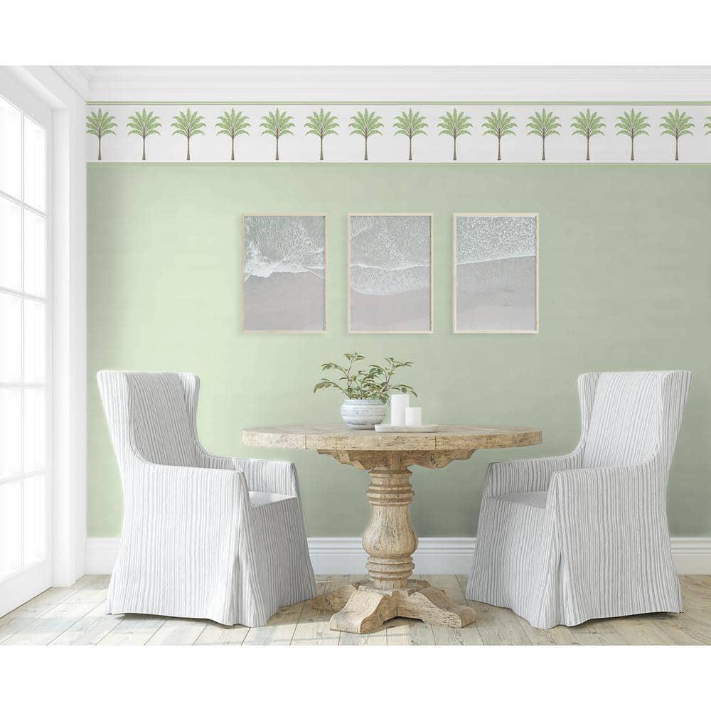 Harry & Grace Green Tea Montgomery Palm Peel and Stick Wallpaper Border