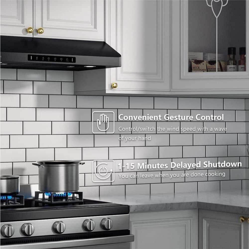 IKITCHEN VIKIO 30" 900 CFM Ducted Under Cabinet Range Hood With Intelligent Control C01-30-BSS