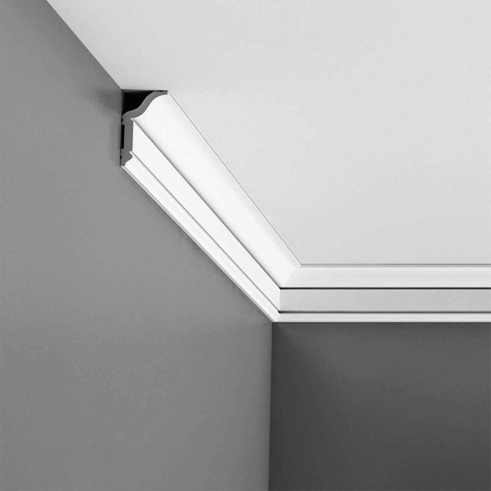 1-1/4 in x 2-3/8 in x 78-3/4 in Primed White Plain Polystyrene Crown Moulding (Set of 4)