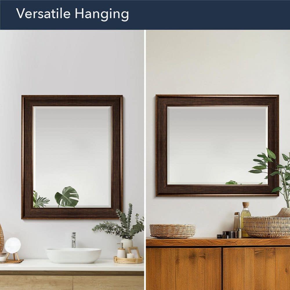 Head West Oil rubbed Bronze Framed Beveled Accent Wall Vanity Mirror - 28 x 34