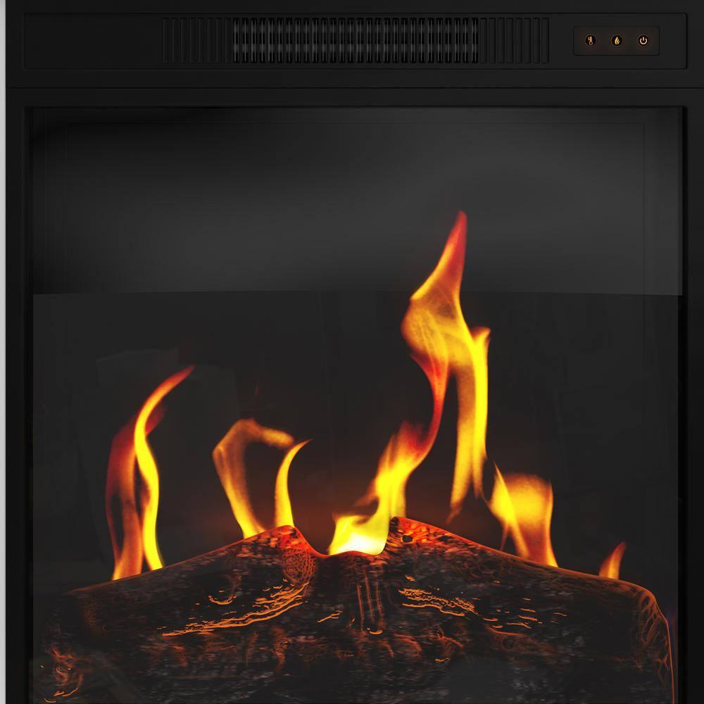 TV Stand with Electric Fireplace Fits TVs up to 50-Inches - Media Console with Storage Cabinet, Adjustable Heat, and LED Flames by Northwest (White)