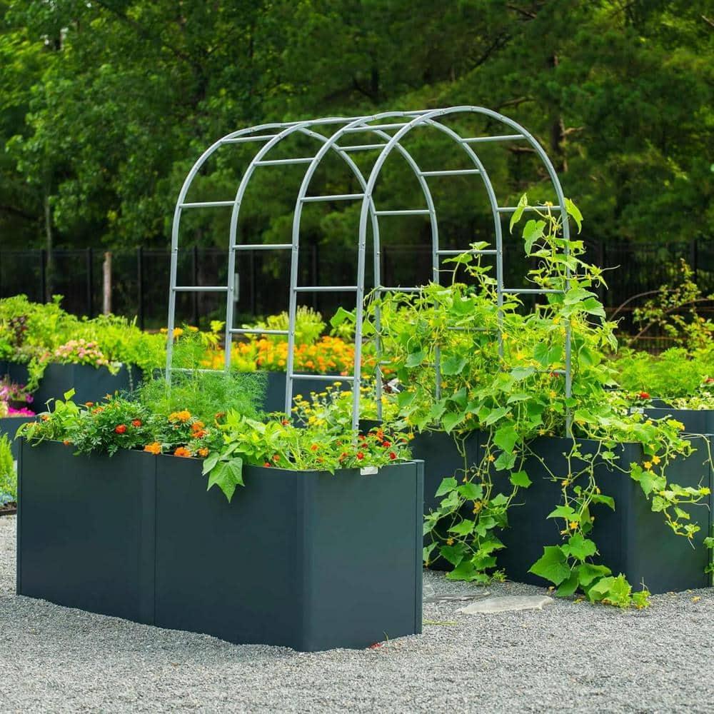 Vego Garden Modern 32" Tall Metal Outdoor Long Planter Box