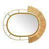 Storied Home Oval Modern Boho Metal and Cane Framed Wall Mirror Natural: Iron & Cane Material, No Assembly Required