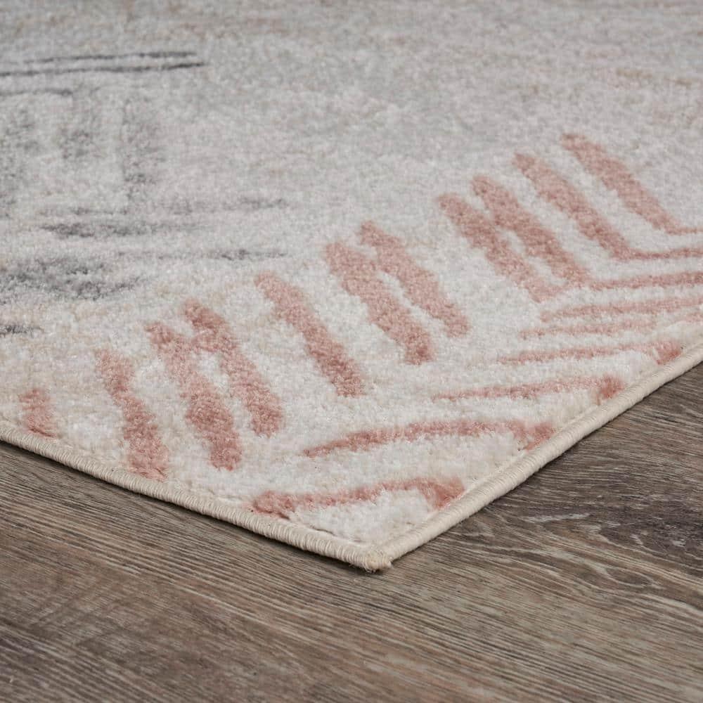 Ox Bay Arrows Distressed 5x8 Multi-color Chevron Herringbone Area Rug