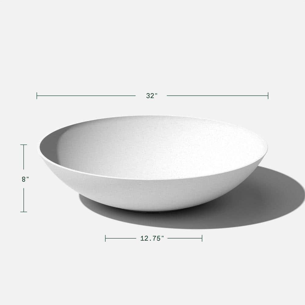 Veradek Mason Series Lane Bowl 32" Plastic-Stone Planter 2-Pack White
