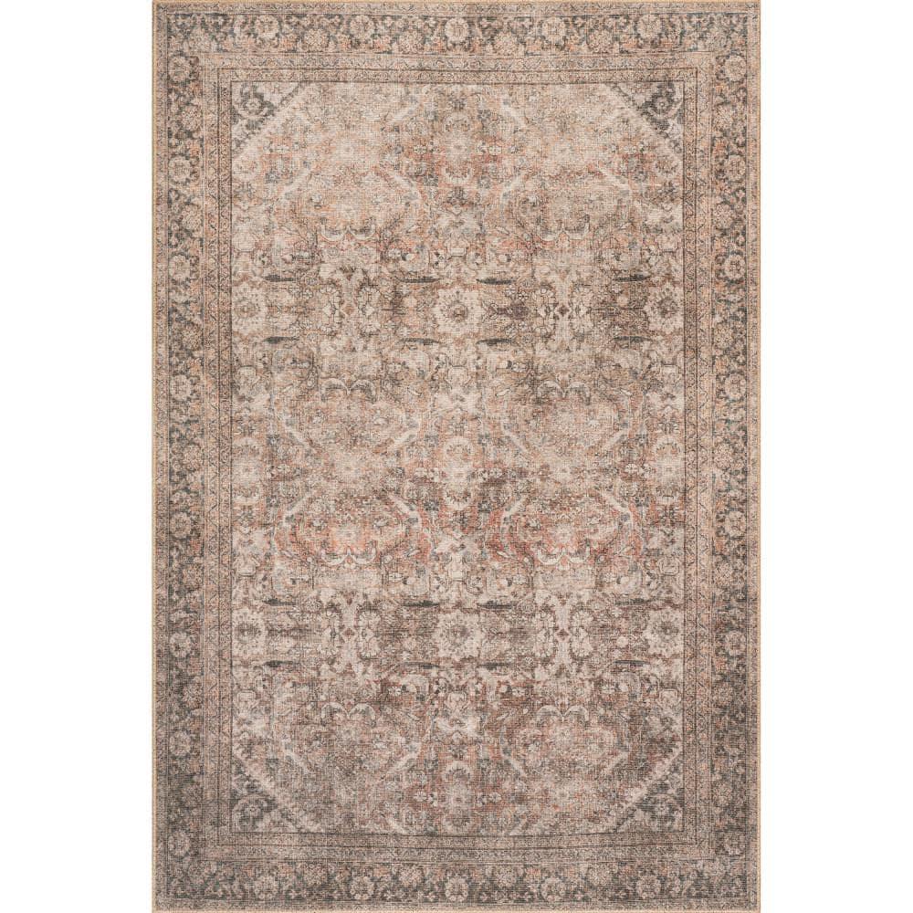 Nuloom Hillstone Collection Deka Traditional Vintage Medallion Area Rug, 6' 7" x 9', Rust