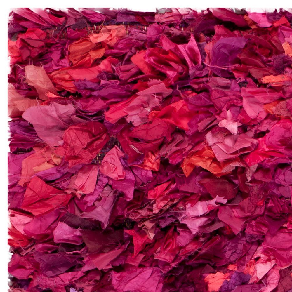 Rio Shag SG951 Hand Woven Indoor Accent Rug - Fuchsia/Multi - 3'x5' - Safavieh