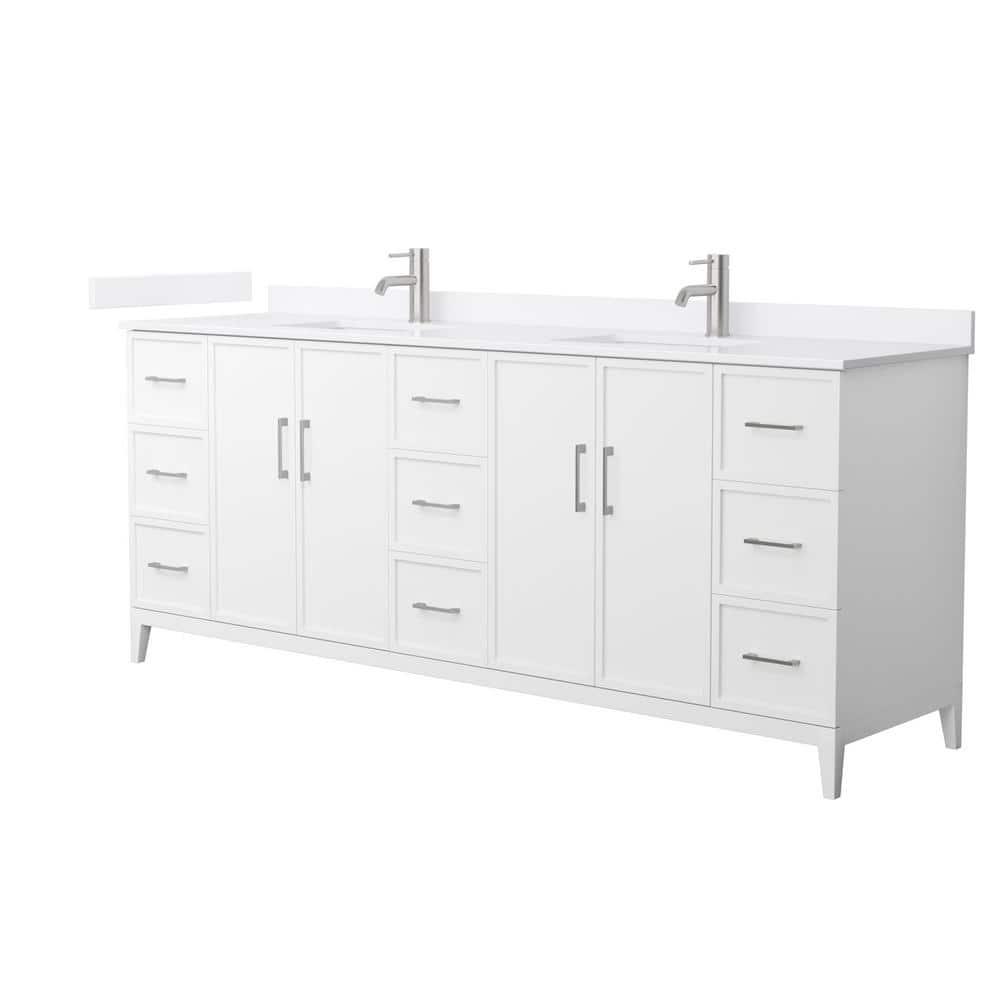 Wyndham Collection Elan 84'' Double Bathroom Vanity with Quartz Top