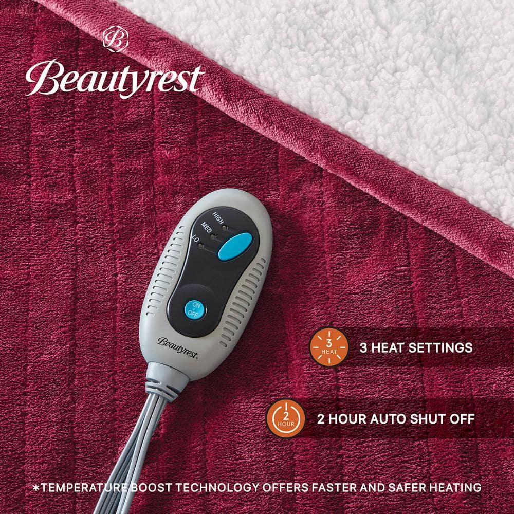 Beautyrest Beautyrest Heated Microlight to Berber Throw