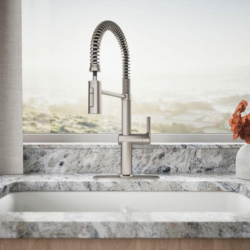 KOHLER Clarus Semi Professional Single Handle Pull Down Sprayer Kitchen Faucet in Vibrant Stainless