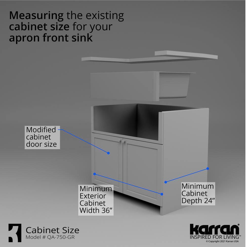 Karran Quartz 34'' X 21-1/4'' 50/50 Double Bowl Farmhouse/Apron Front Kitchen Sink Kit