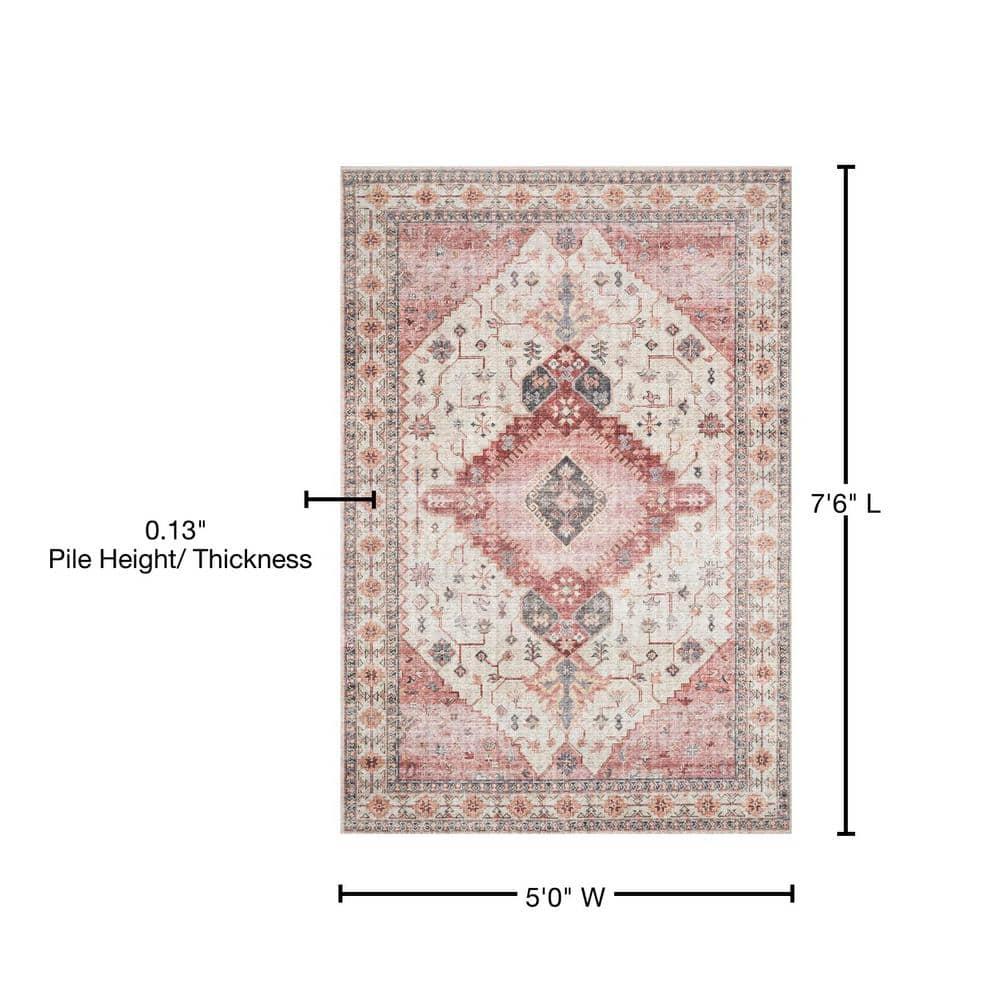 Loloi II Skye Oriental Ivory / Berry Area Rug