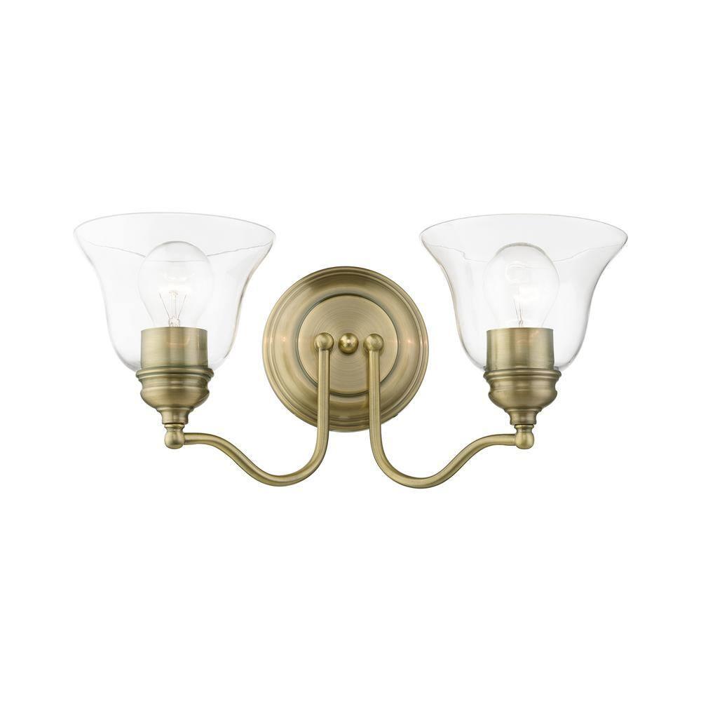 Livex Lighting Moreland 2 - Light Vanity in  Antique Brass