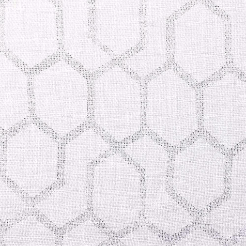 Set of 2 84"x54" Panza Sheer Linen Printed Metallic Geometric Grommet Top Window Curtain Panel - White Silver - Exclusive Home