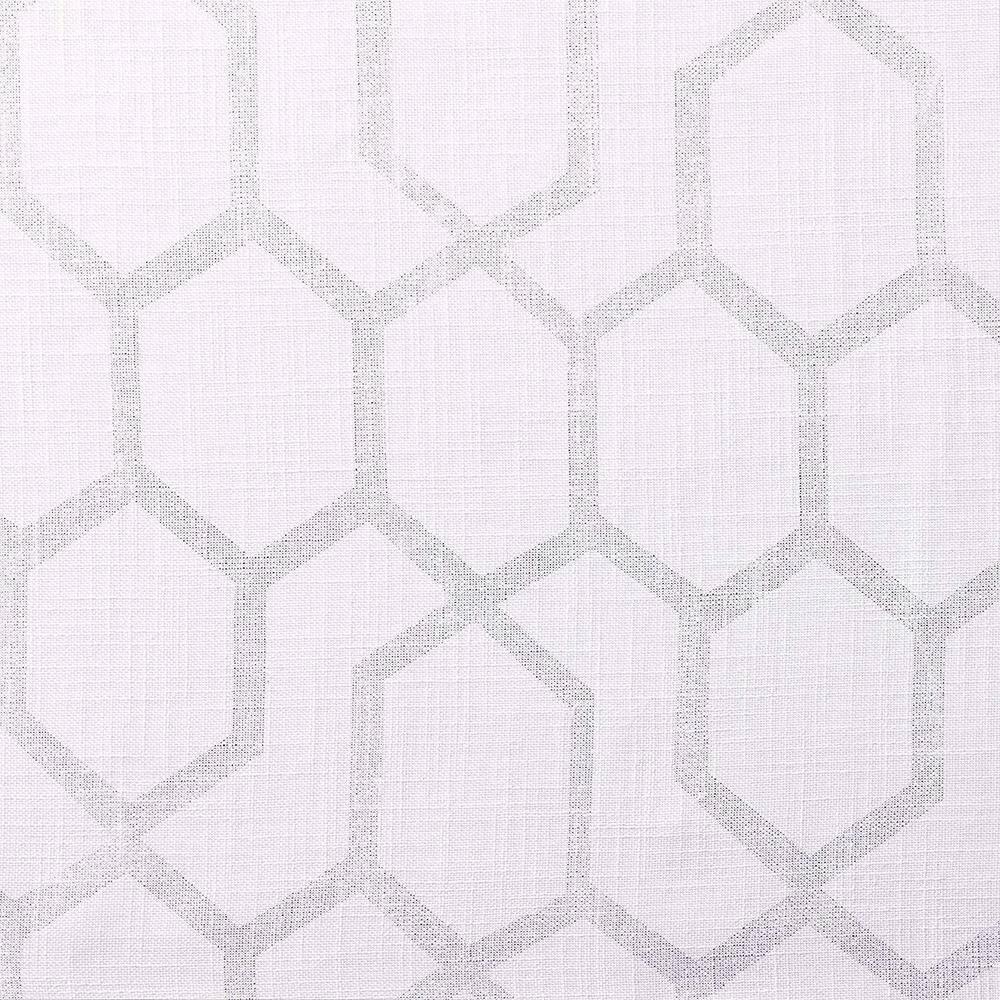 Set of 2 108"x54" Panza Sheer Linen Printed Metallic Geometric Grommet Top Window Curtain Panel White Silver Print - Exclusive Home