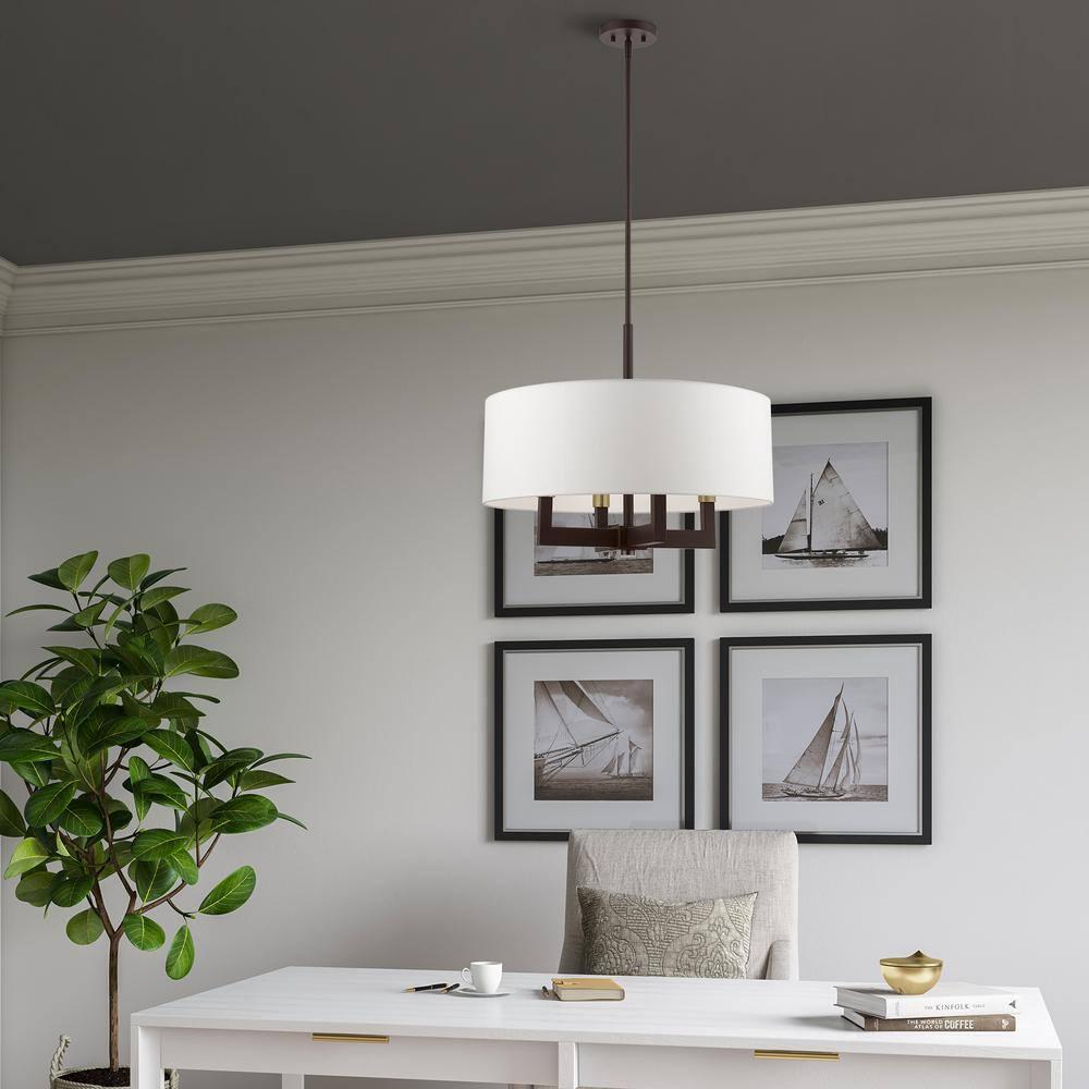 Livex Lighting Cresthaven 4 - Light Chandelier in  Bronze/Antique Brass
