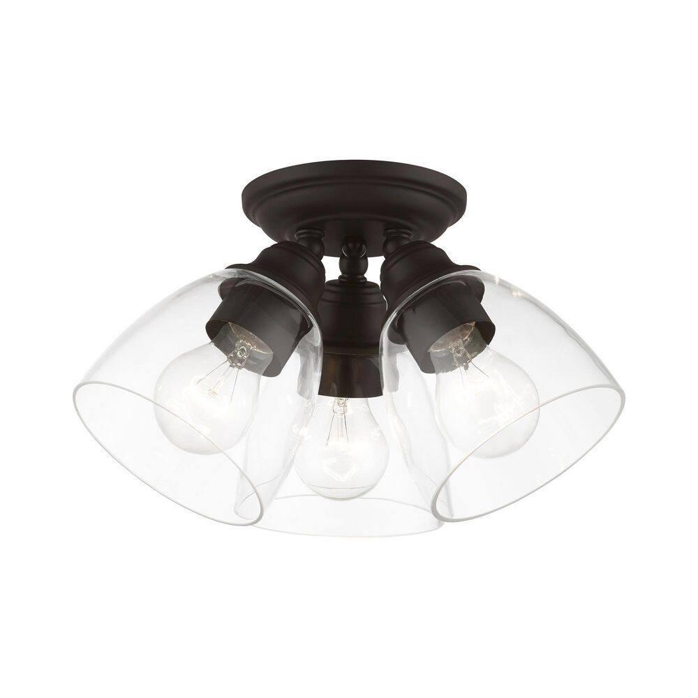 Livex Lighting Montgomery 3 - Light Flush Mount in  Bronze