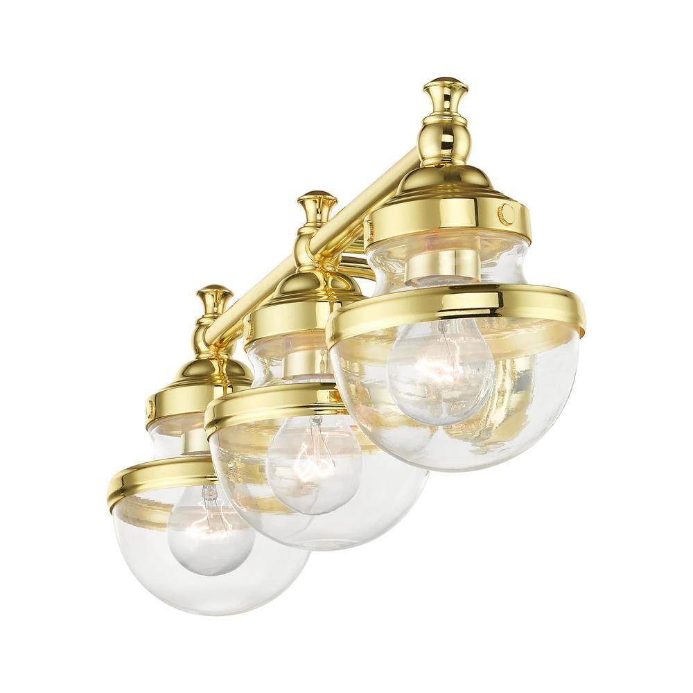 Livex Lighting Oldwick 3 - Light Vanity in  Polished Brass