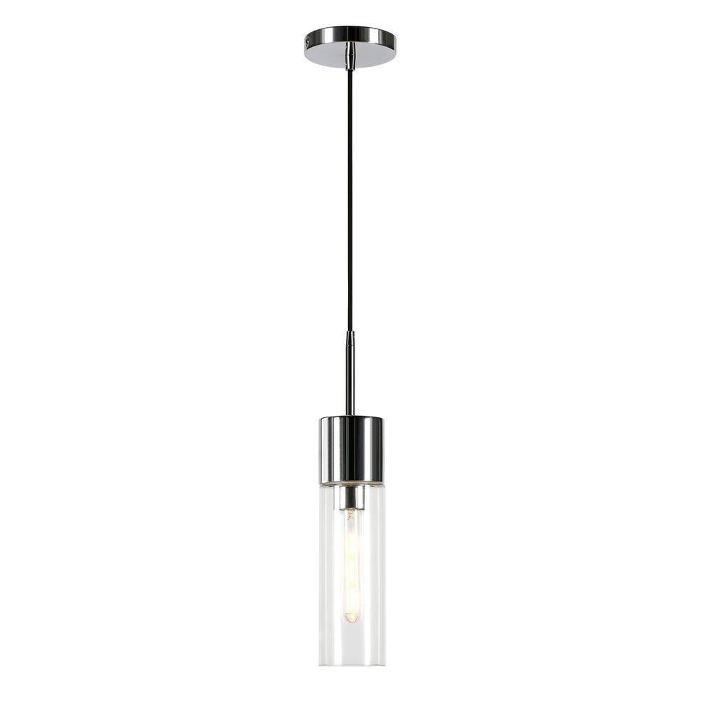 Evelyn&Zoe Industrial Clear Glass Pendant