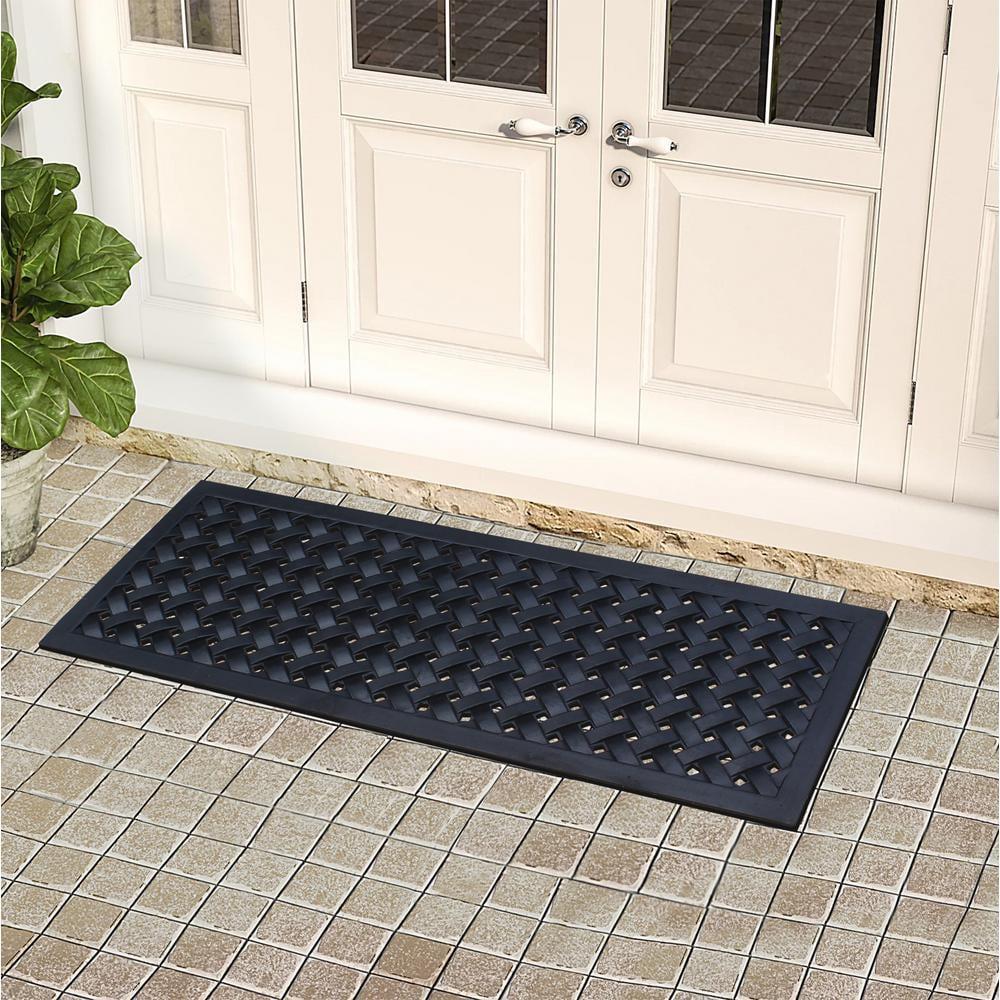 A1HC Outdoor Floor Mat, Natural Rubber, 18" x48”, Ideal for Outside entryway,Dirt Shoe Scraper,Heavy Duty Door mat for Indoor Outdoor,Rug Mats for Entry,Patio, Welcome Mats