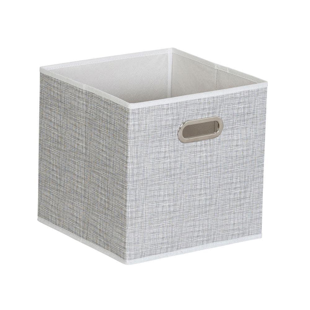Household Essentials 6 ct Open Fabric Cube Storage Bins, White Mix