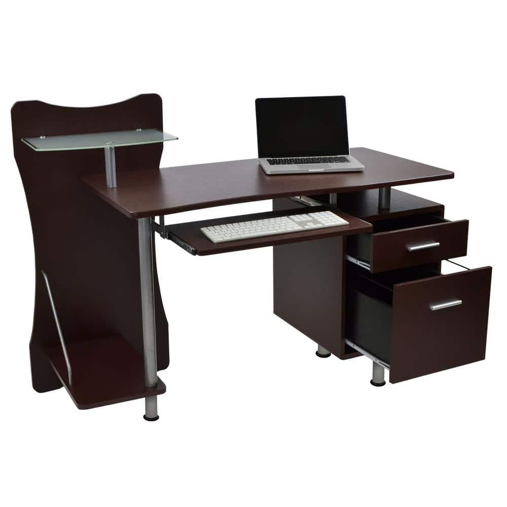 Stylish Computer Desk with Storage Brown - Techni Mobili