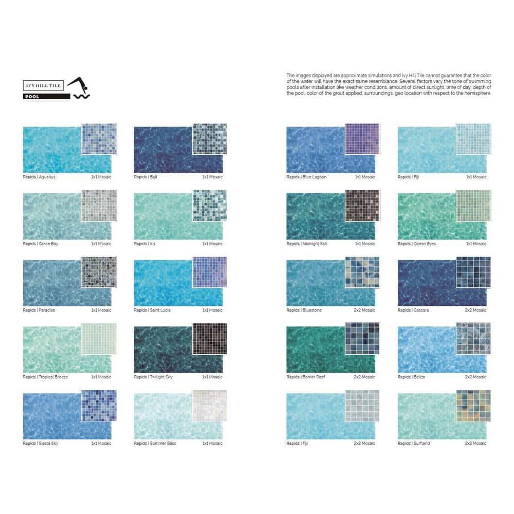 Rapids 1" x 1" Glass Grid Mosaic Wall & Floor Tile
