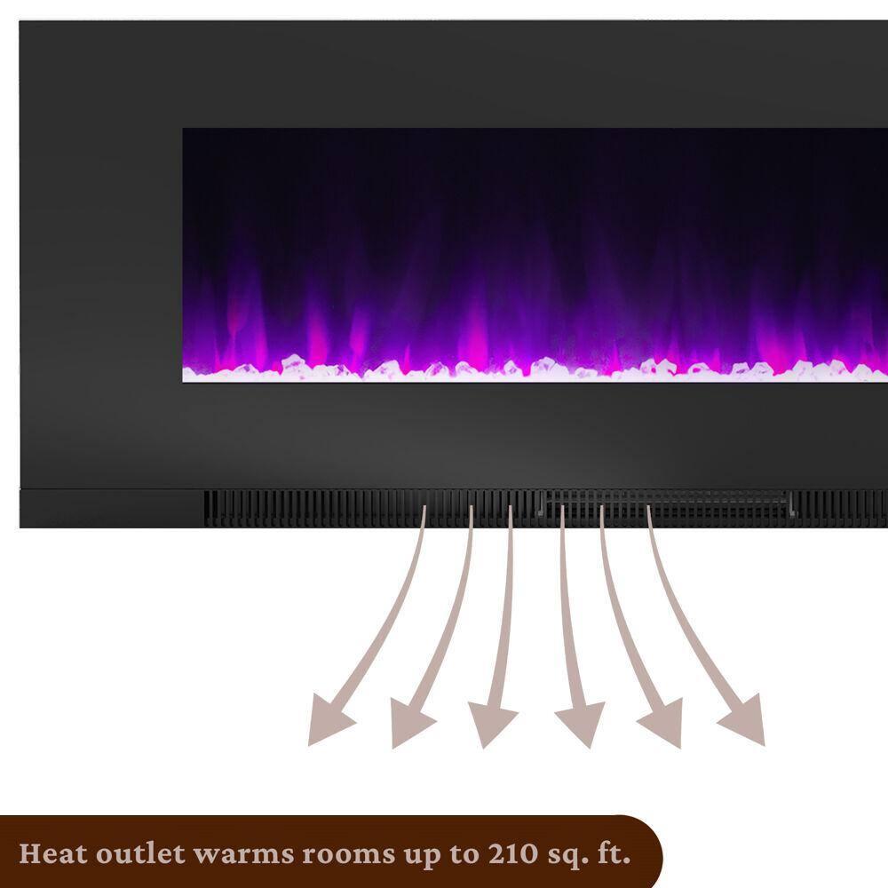 Cambridge Cambridge Wall Mount Electric Fireplace Heater with Remote Control for Indoor Use in Living Room, Bedroom, Home Office