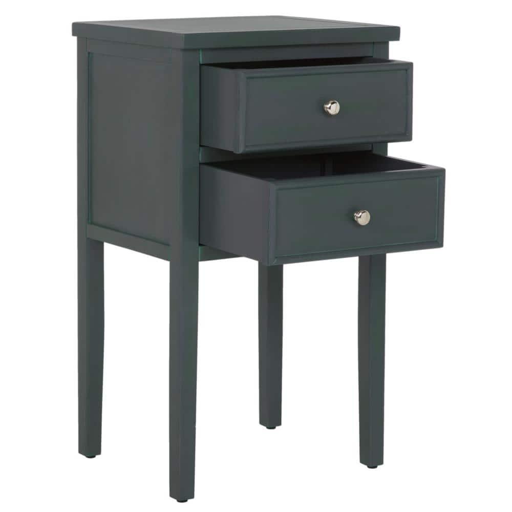 Toby Accent Table with Storage Drawers - Dark Teal - Safavieh.