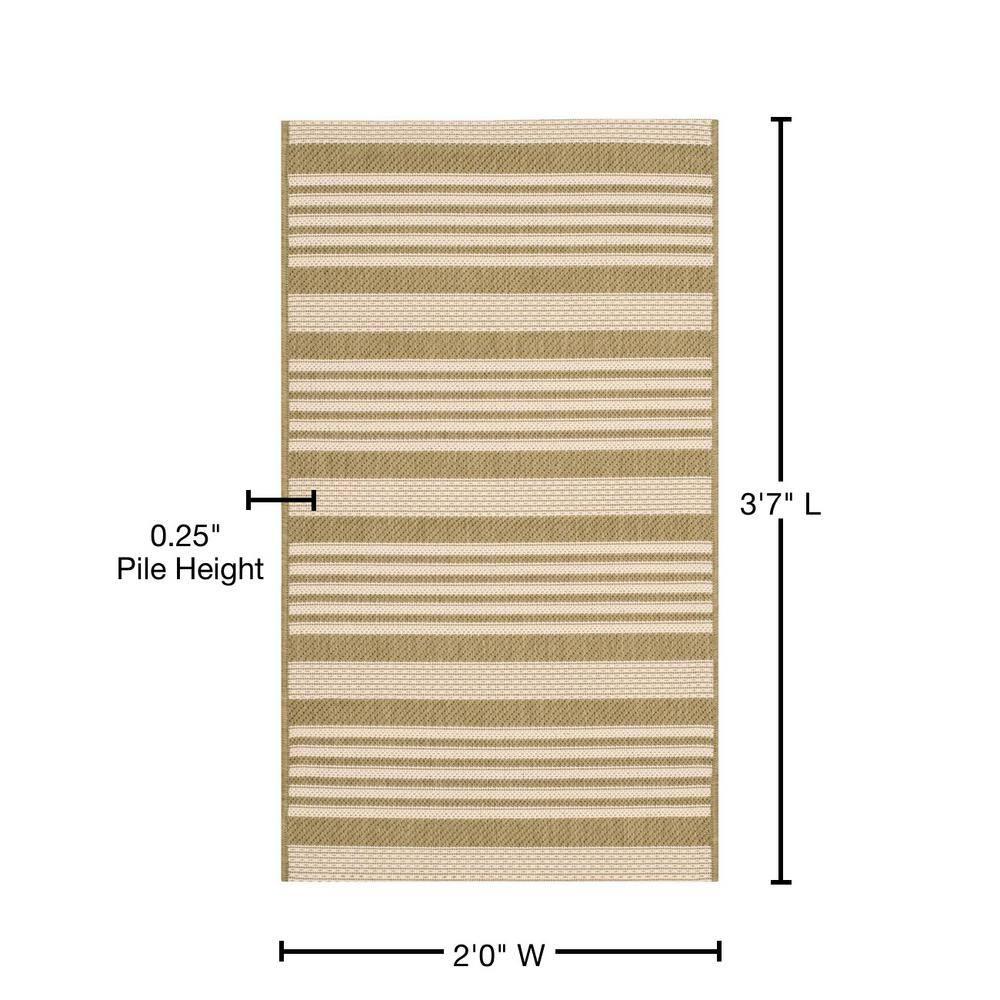 Courtyard CY6062 Power Loomed Indoor/Outdoor Accent Rug - Green/Beige - 2'x3'7" - Safavieh.