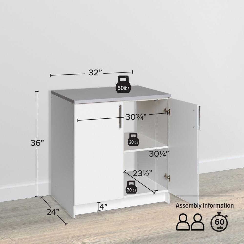 Prepac Elite 32" Base Cabinet, White