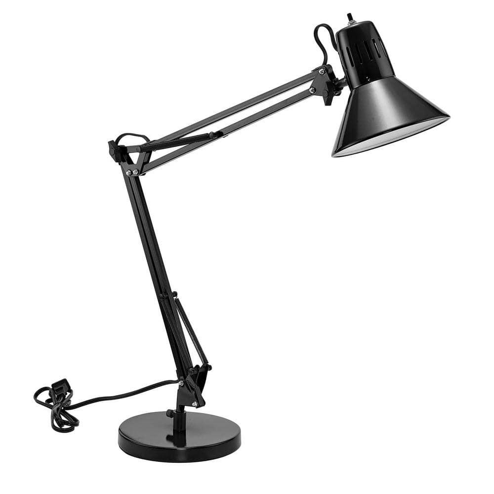 Adjustable Black Metal LED Desk Lamp with Swing Arm