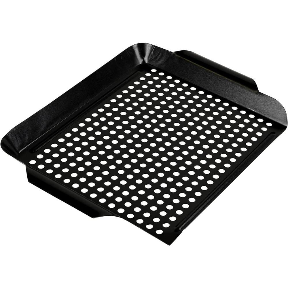 Mr. Bar-B-Q Premium Heavy Duty Non-Stick Grill Topper | Rust Resistant Grill Pan with Handles | Easy to Use Grilling Accessories | Great for Seafood & Vegitables, Medium