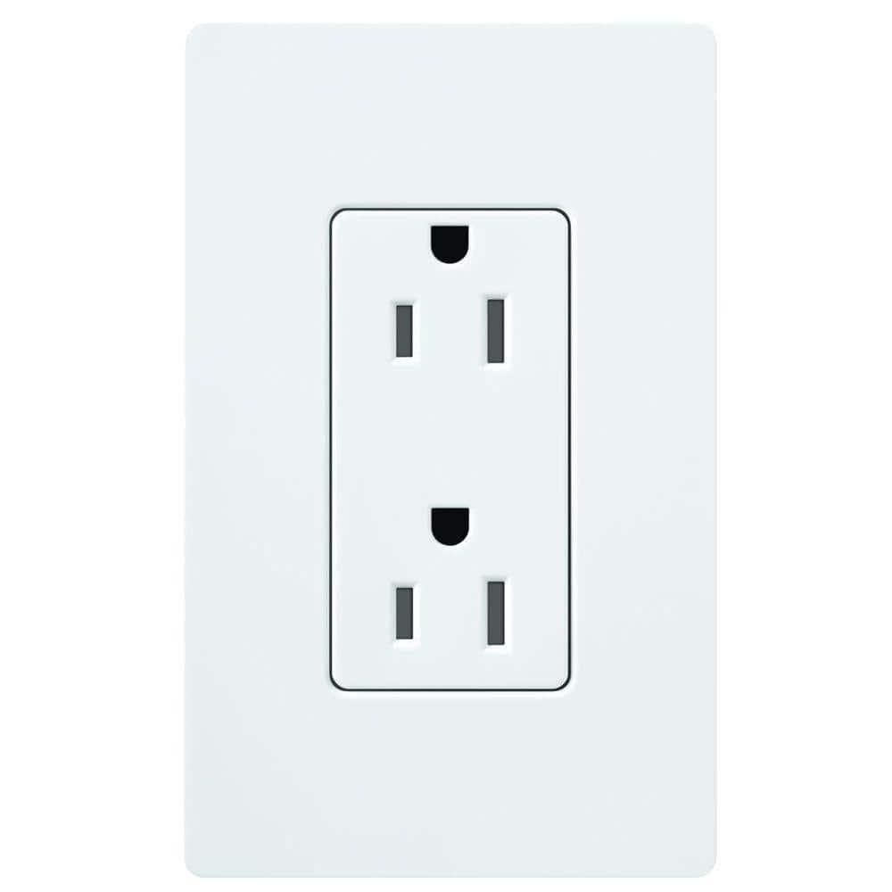 White Tamper-Resistant Duplex Receptacle with Sleek Design