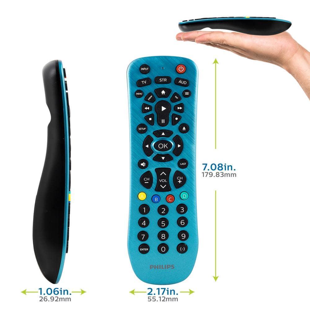 Philips 3-Device Universal Remote Control, Brushed Electric Blue, SRP3249B/27