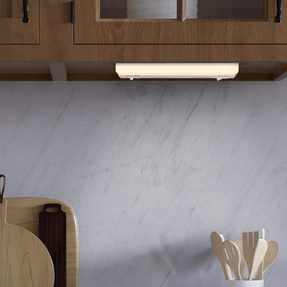 Maxxima 9 in. LED Under Cabinet Light, Hardwired, 270 Lumens, 5 CCT 2700K - 5000K, White, On/Off Switch