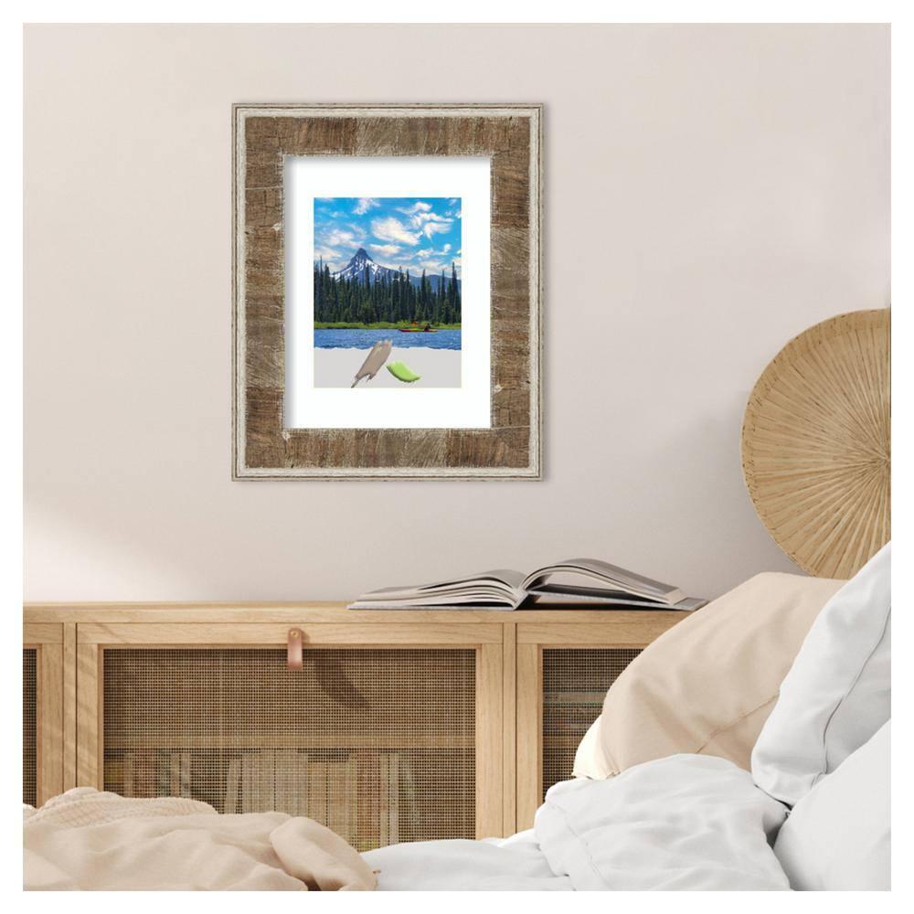 Amanti Art Farmhouse Brown Narrow Wood Picture Frame Opening Size 11x14 in. (Matted To 8x10 in.)