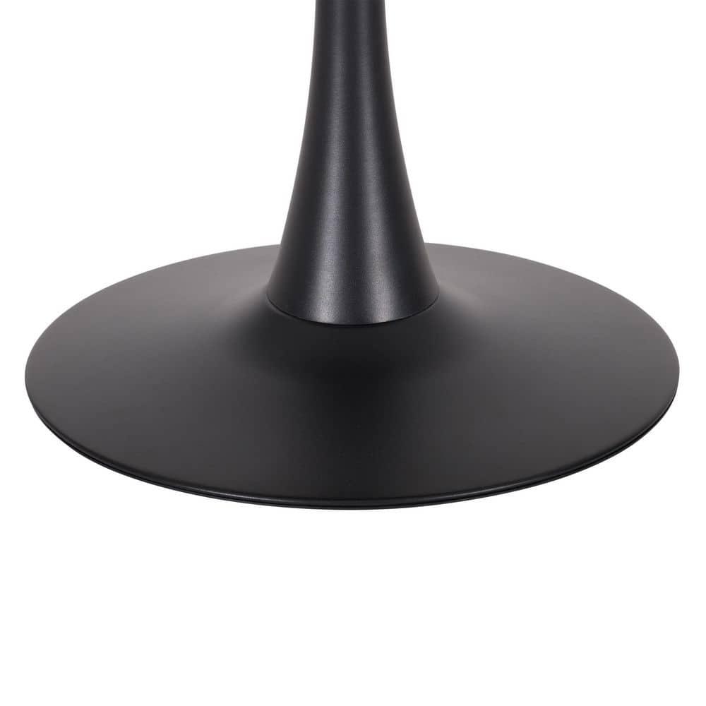 Modern Ivo Round Bistro Table Wood Top Finish/Gold - CorLiving: Sturdy Metal Base, Seats 4