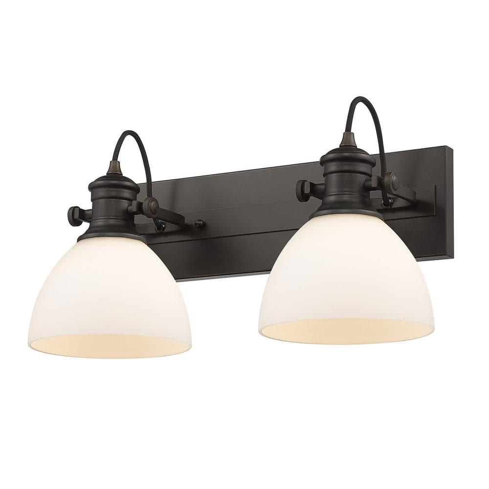 Hines 18" Transitional Brown Semi-Flush Mount Light with Opal Glass