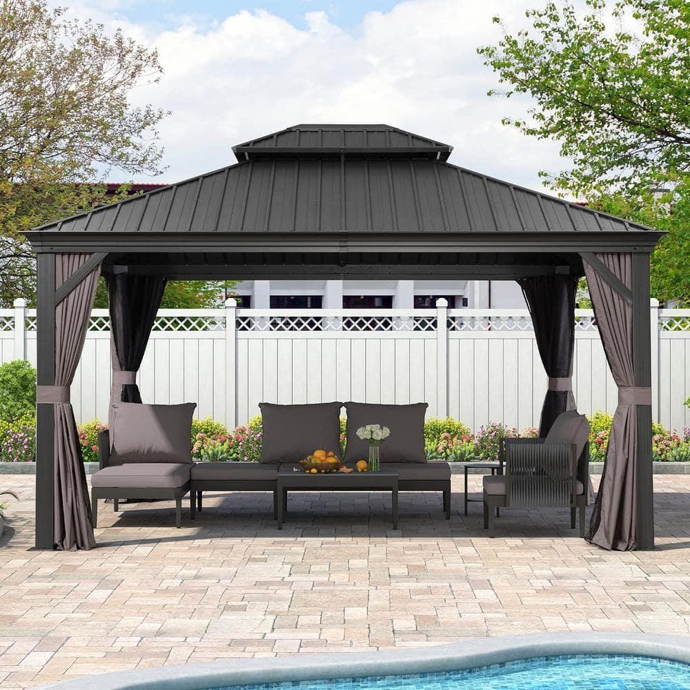 Purple Leaf Metal Patio Gazebo