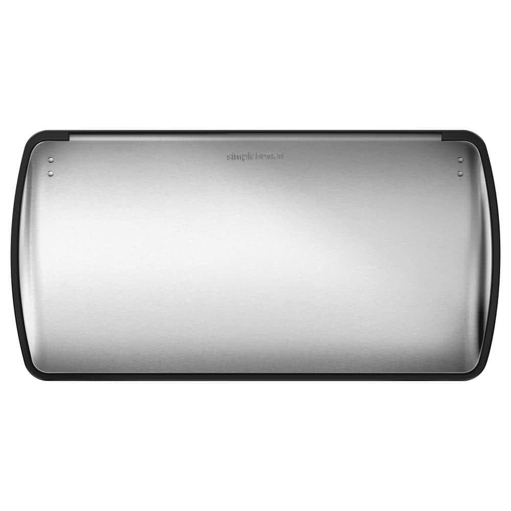 simplehuman Rectangular Dual Compartment Recycling Kitchen Step Trash Can, 46 Liter, Stainless Steel