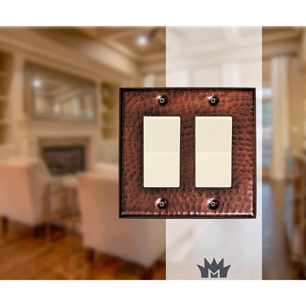 Monarch Abode Hand Hammered 2 - Gang Rocker Standard Wall Plate