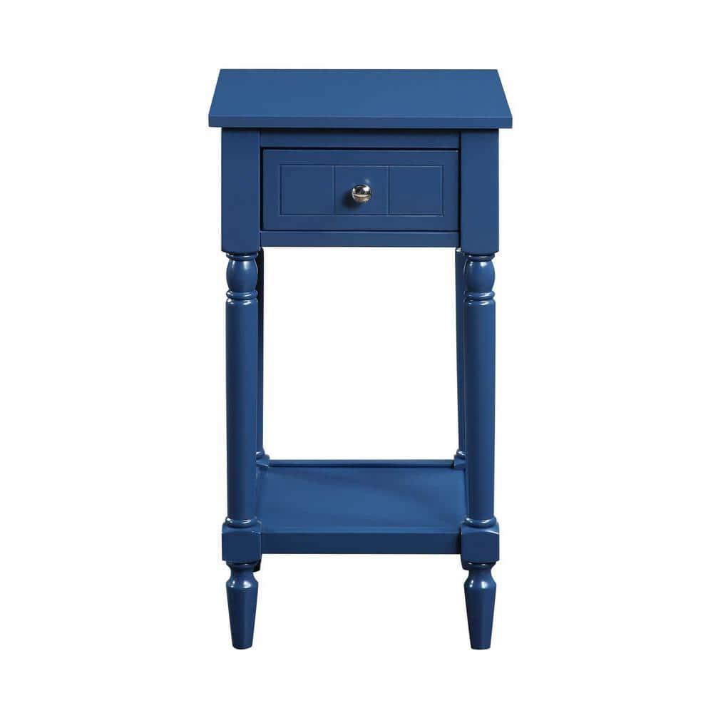 Convenience Concepts French Country Khloe 1 Drawer Accent Table with Shelf, Cobalt Blue