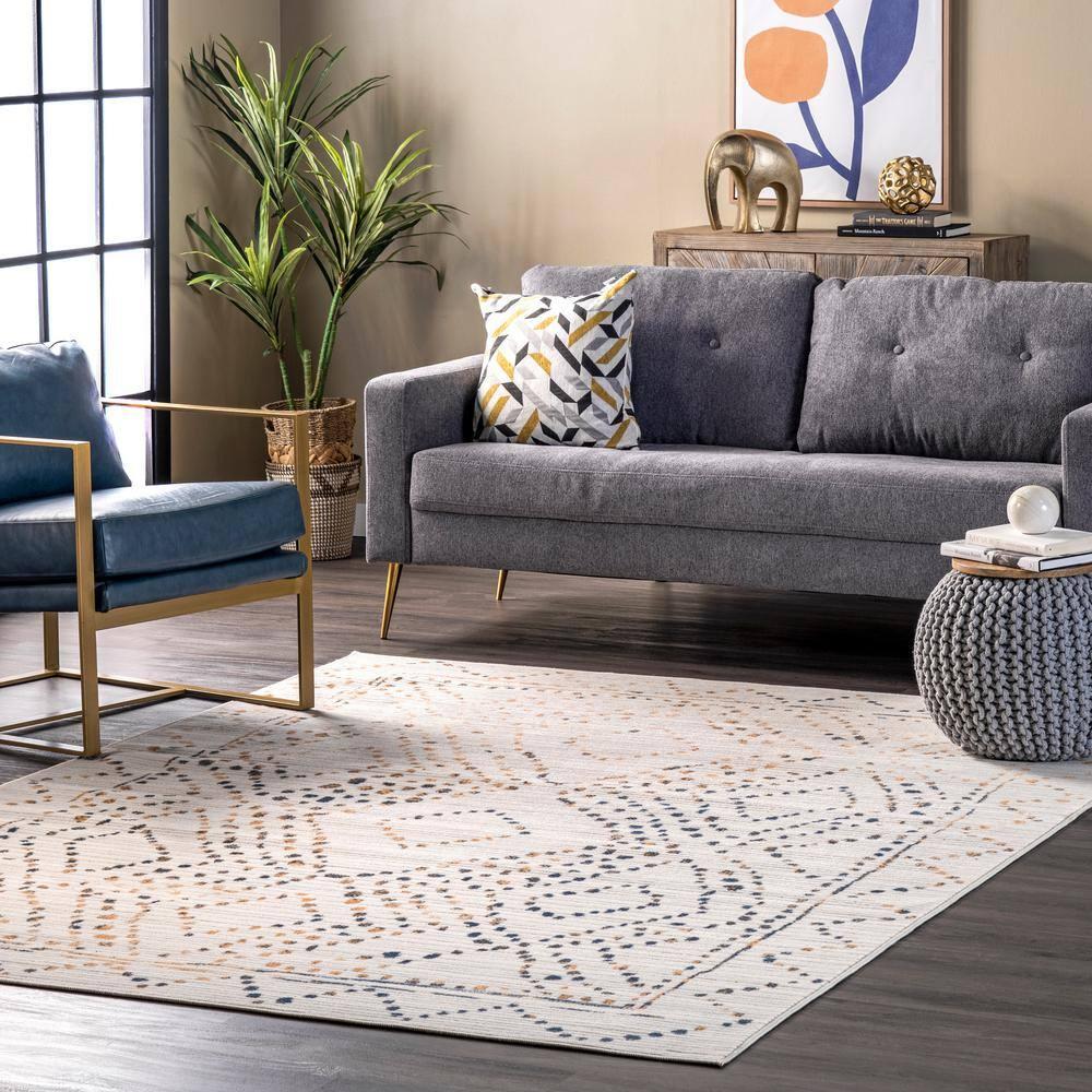 Nuloom Mila Moroccan 8x10 Indoor Area Rug for Living Room Bedroom Dining Room Kitchen, Beige/Ivory